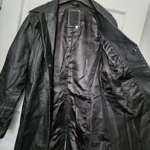 3XL Leather Trench Jacket - Picture 6 of 6